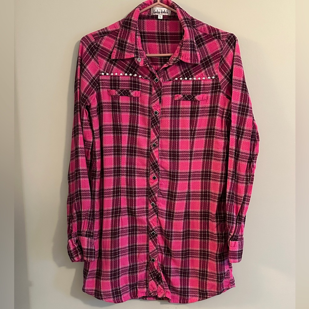 Lady Dutch Pink Plaid Shirt